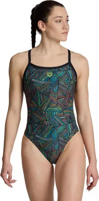Produktbild von Arena Damen Badeanzug Overview Challenge Back Schwarz/Schwarz