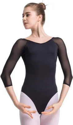 Immagine prodotto di Costume da balletto per bambine e donne con maniche a 3/4 - Rosa - Abbigliamento da balletto