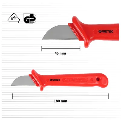 Produktbild von Dönges Kabelmesser mit Schutzkappe, VDE-isoliert 143097 (Messer Entmanteler)