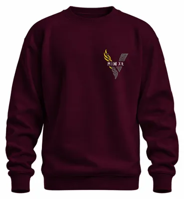 Productafbeelding van Wikingsrunen, knoopmotieven, Noordse en Keltische mythologie, sweatshirt, trui, bordeauxrood, maat M