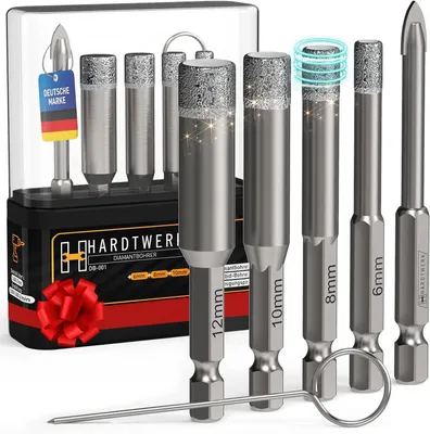 Produktbild von HARDTWERK 15878, Bohrer, Bohrerbit-Set, 6,35 mm, Universal, Sechskantschaft, 6, 8, 10, 12 mm