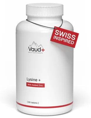 Produktbild von Vaud Lysine Forte - 1000 mg L-Lysin mit Zink - Unterstützt Abwehrkräfte und gesunde Haut - Schützt Zellen vor äußeren Einflüssen - Vegane Aminosäure