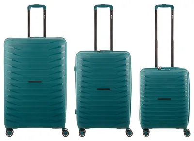 Produktbild von Franky Koffer 3er Set  PP15-55DF/69DF/77DF Spinner Gr. S/M/L mit TSA-Zahlenschloss Dehnfalte teal