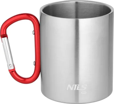 Produktbild von Campingbecher mit Karabiner, 300 ml, Edelstahl