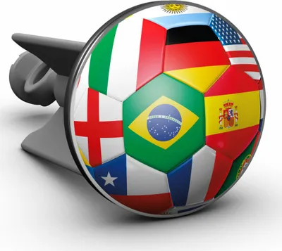 Produktbild von Plopp Waschbeckenstöpsel Worldcup Football, Stöpsel, Excenter Stopfen, für Waschbecken, Waschtisch, Abfluss