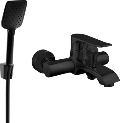 Produktbild von Mexen Pecos R62 Wannenbatterie mit Brausegarnitur, Schwarz - 7273R62-70