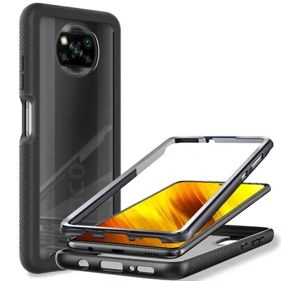 Immagine prodotto di Custodia per Xiaomi Poco X3 Pro, protezione integrale con protezione dello schermo, paraurti antiurto in TPU trasparente