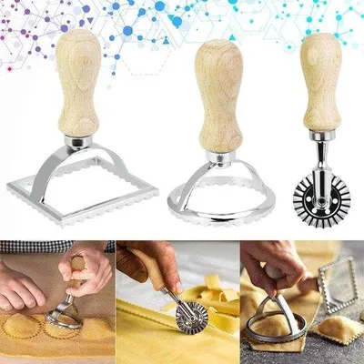 Produktbild von Raviolikutter Edelstahl 3-teilig verschiedene Formen