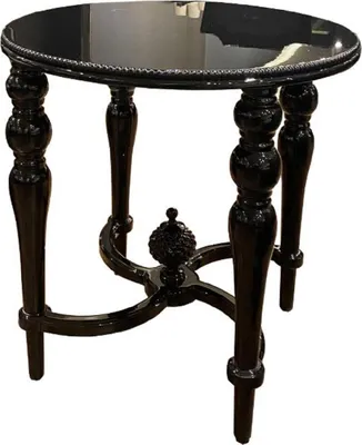 Produktbild von Casa Padrino Luxus Barock Beistelltisch Schwarz - Handgefertigter Massivholz Tisch - Barock Wohnzimmer Möbel