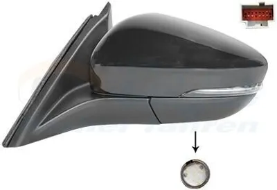 Produktbild von VAN WEZEL 1949817 Außenspiegel Seitenspiegel Links für FORD Focus Mk4 Turnier (HP) Konvex Beheizt Grundiert