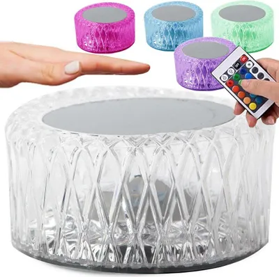 Obrázek produktu pro Křišťálová LED stolní lampa RGB na dálkové ovládání nebo dotykem