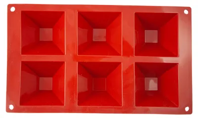 Produktbild von Silikon Backform Pyramide 300x175 mm, hitzebeständig, spülmaschinengeeignet, für 6 oder 15 Mulden