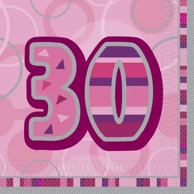 Produktbild von 16 Servietten pink Zahl 30
