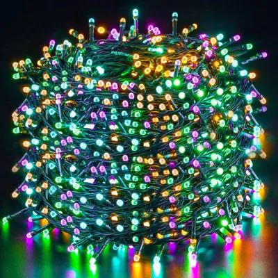 1000 LED Lichterkette 100 m mehrfarbig IP44 mit Fernbedienung