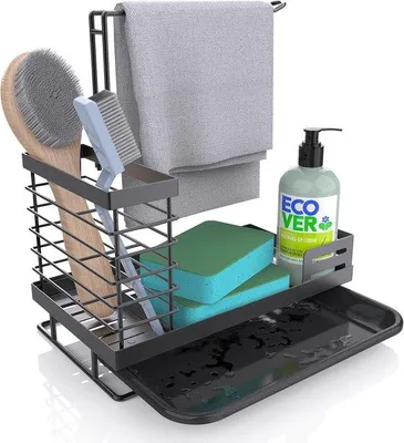 Immagine prodotto di Organizer da cucina per spugne e detergenti, multifunzionale, in acciaio inossidabile