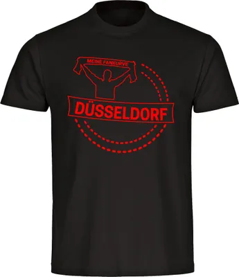Produktbild von multifanshop Herren T-Shirt - Düsseldorf - Meine Fankurve, schwarz, Größe 4XL