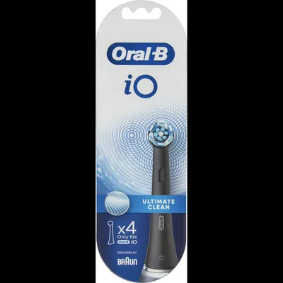 Zdjęcie produktu dla Oral-B iO Ultimate Clean ORAIOB4BK, 4 sztuki, czarny, 3 miesiące, Niemcy, Oral-B, 70 mm