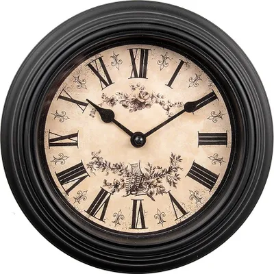 Produktbild von Clayre & Eef Wanduhr Ø 23x4 cm Schwarz Beige Kunststoff