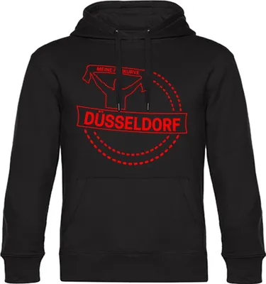 Produktbild von multifanshop Kapuzen Sweatshirt - Düsseldorf - Meine Fankurve, schwarz, Größe L