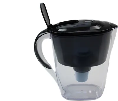 Produktbild von TUPPERWARE Pure & Serve Wasserfilterkanne Wasserfilter Kanne 2,6 L schwarz + SPÜLTUCH