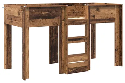 Image de vidaXL Lit superposé pour enfants Vieux bois 75 x 190 cm Bois composite