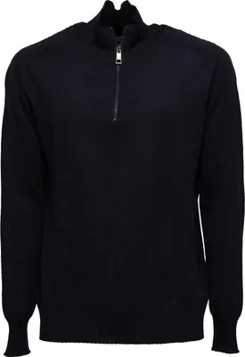 Obrázek produktu pro 9838Y maglione uomo MESSAGERIE vlněný modrý svetr mid zip man