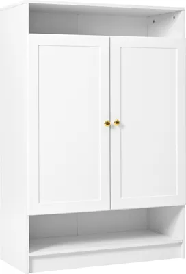 Produktbild von okwish Schuhschrank,Schuhkommode,Schuhregal mit verstellbaren Regalen, goldenen Griffen, mit 2 Türen, weiß