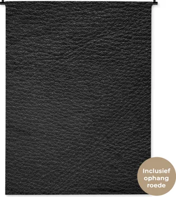 Produktbild von MuchoWow® Wandteppich Wandbehang Leder - Lederoptik - Schwarz - Grau 120x160 cm Tapisserie Dekoration Wandtuch - Wohnzimmer - Moderne