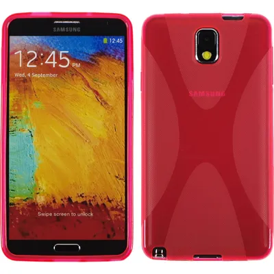 Produktbild von PhoneNatic Case kompatibel mit Samsung Galaxy Note 3 - pink Silikon Hülle X-Style + 2 Schutzfolien