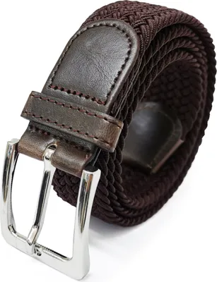 Produktbild von Glamexx24 Uni Elastischer Stoffgürtel Geflochtener Stretchgürtel Dehnbarer Gürtel für Damen und Herren, Dunkelbraun, 110cm-Farbe: Dunkelbraun -Größe: 110