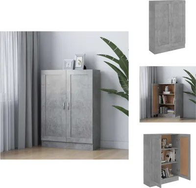 Produktbild von vidaXL Bücherschrank Betongrau 82,5x30,5x115 cm Holzwerkstoff -  Bücherregale & Bücherschränke