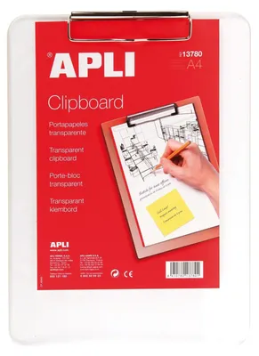 Productafbeelding van APLI 13780: Transparante klembord van kunststof, formaat A4