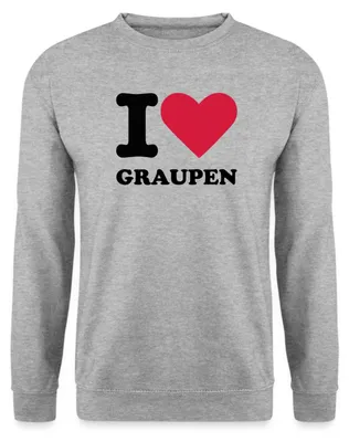 Produktbild von Spreadshirt Stromberg Mit Spruch I Love Graupen Uni Pullover, XXL, Weißgrau meliert