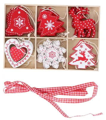Produktbild von 24 Stück schöne Weihnachtsdekoration zum Aufhängen, Weihnachtsbaum-Requisiten, Geschenk