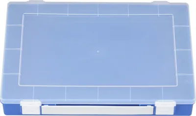 Produktbild von Hünersdorff Sort-kasten PP-PREMIUM, 0 Einsatzboxen mit Tragegriff, blau, 225x335x55 mm