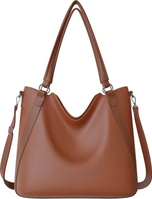 Produktbild von Damen Vegane Shopper Tasche Hobo Bag Umhänge Tasche 30672 Brown