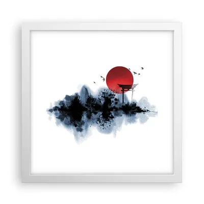 Produktbild von Gerahmtes Poster - Weißer Rahmen - Rot Sonne Tor - 30x30 cm - Wand Bild - Wanddeko - Wandbilder - Kunstposter - Wandposter - Bilderrahmen - Bilder - Kunstdruck - Wanddekoration - P2WAC30x30-4666