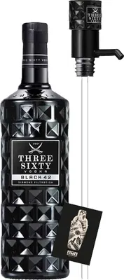 Produktbild von Three Sixty Vodka Black 3L (42 % Vol) + Pumpe- [Enthält Sulfite]
