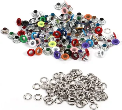 Produktbild von 4 mm Augen Kit - 100 Stück Aluminium gemischte Farben für Kleidung Schuhe Taschen Handwerk DIY Projekt