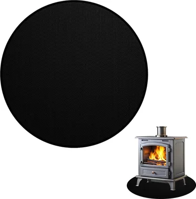Produktbild von Feuerfeste Unterlage 100 cm runde Matte - Grillteppich - Glasfaser - Aluminiumfolie - Feuerstelle Pad für Gras - Boden - Patio - Camping