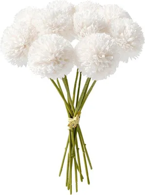 Produktbild von Famanu Set von 12 künstlichen Hortensienblüten - weiße Blumen für Garten und Festdekoration