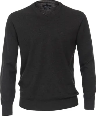 Produktbild von Grau melierter V-Ausschnitt Pullover Casa Moda