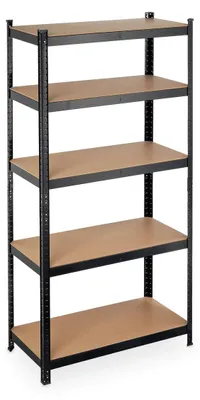 Zdjęcie produktu dla Regał garażowy metalowy - Czarny - 180 x 90 x 45 cm - Nośność 875 kg - 5 półek