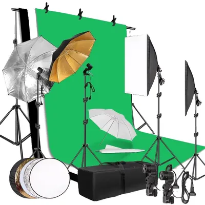 Productafbeelding van Fotografie verlichtingsset, softboxen, reflecterende paraplu's, fotostudio set 54