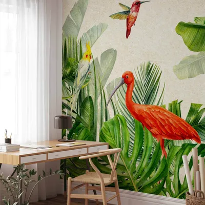 Produktbild von Vlies Fototapete - Exotic Birds - Third Variant 450x315 cm Tiere b-C-10067-a-c