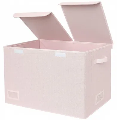 Image de Omgoods - Boîte de rangement pour jouets avec couvercle - Rose