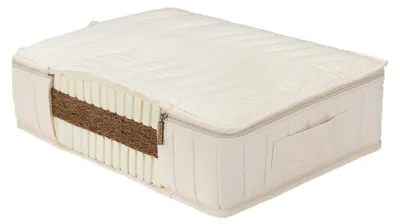 Produktbild von Prolana SCHLAF-LINE Natur- und Kokoslatexmatratze 18 cm mittel-fest 100 × 200 cm Drell + Baumwoll-Ummantelung