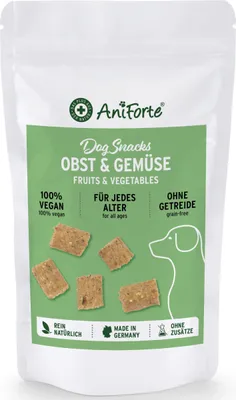 Produktbild von AniForte Dog Snacks Obst & Gemüse 150 g - Natürliche Hundesnacks ohne Fleisch, vegetarische Hunde Leckerlis ohne künstliche Zusätze & Getreide