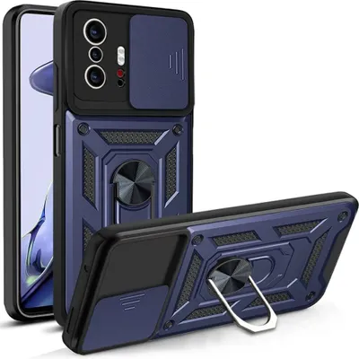 Produktbild von Xiaomi Mi 11T Hülle mit 360° Drehbarer Magnetische Ring Ständer Halter Dia Kameraschutz TPU Bumper Silikon Schutzhülle für Xiaomi Mi 11T / Mi 11T Pro Blau