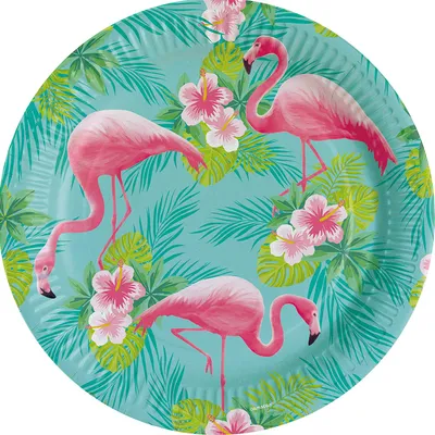 Produktbild von AMSCAN Flamingo Teller 8 Stück 23Cm 0 0 0